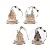 Koule sklo/dřevo dekorace vánoční pr. 9 cm 4ASS