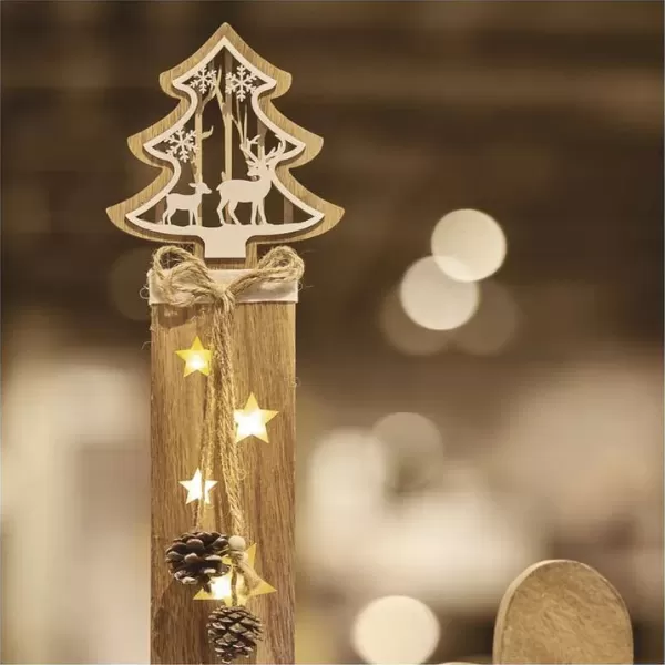 EMOS DCTW03 5LED XMAS WOOD TREE 2AA T WW-dekorace strom dřevěný