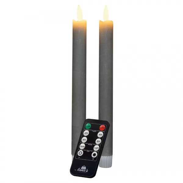 NIPEKO Svíce 23cm šedá LED 2ks/bal