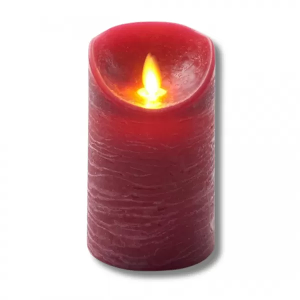 NIPEKO Svíce 13cm burgund. LED plápolající