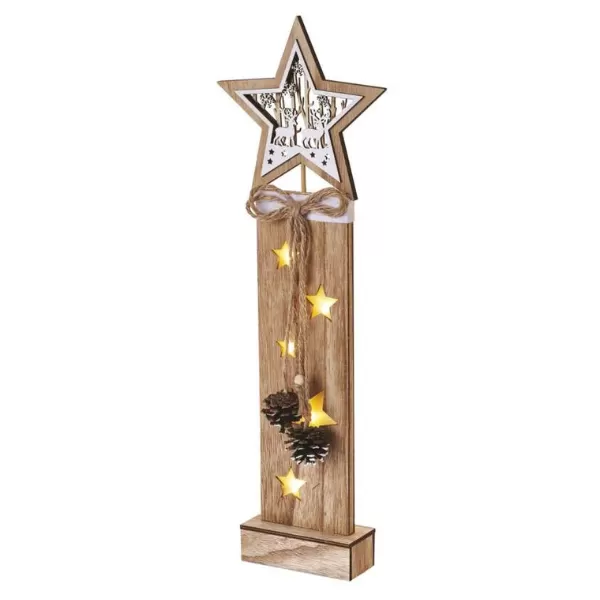 EMOS DCWW10 5LED XMAS WOOD STAR 2AA T WW-dekorace hvězda,jelen
