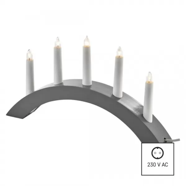 EMOS 5 E10 WOODEN CAND.ST.GREY DCAZ02