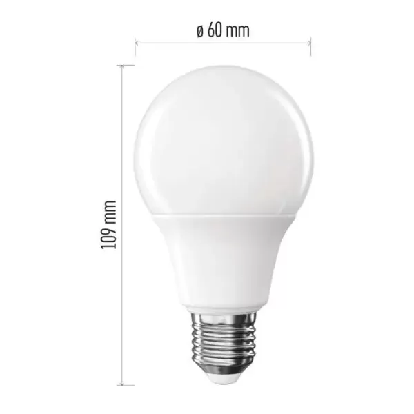 EMOS LED žárovka Classic A60 / E27 / 9,5 W (75 W) / 1055 lm / neutrální bílá ZQ5E53.3 3ks/bal
