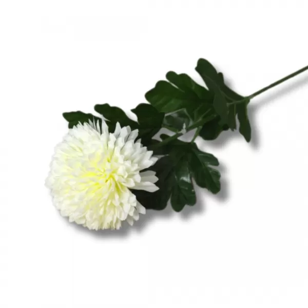 Dekorace - Chryzantéma 1 květ 54cm bílá