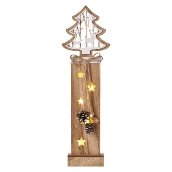EMOS DCTW03 5LED XMAS WOOD TREE 2AA T WW-dekorace strom dřevěný