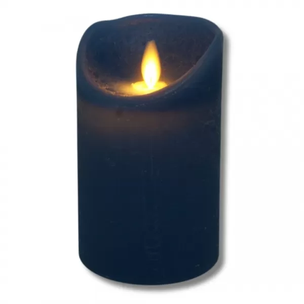 NIPEKO Svíce 13cm denim modrá LED plápolající