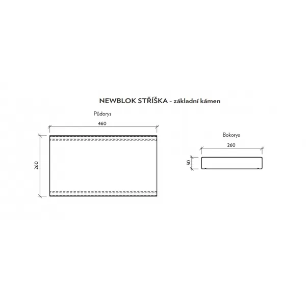 CSB-SOLOBLOK/NEWBLOK stříška základní kámen šedá 460/260/50 /80ks