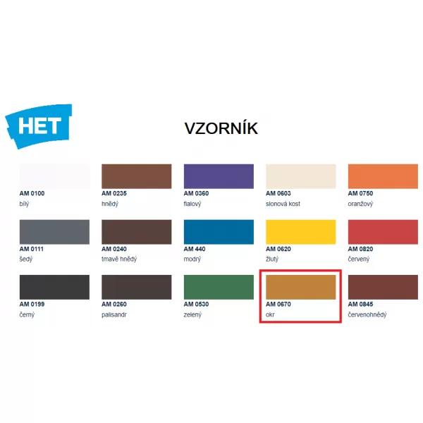 HET Akryl Mat 0670 - okr - 0,7kg