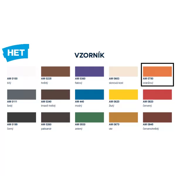 HET Akryl oranžová mat 0750 0,7kg