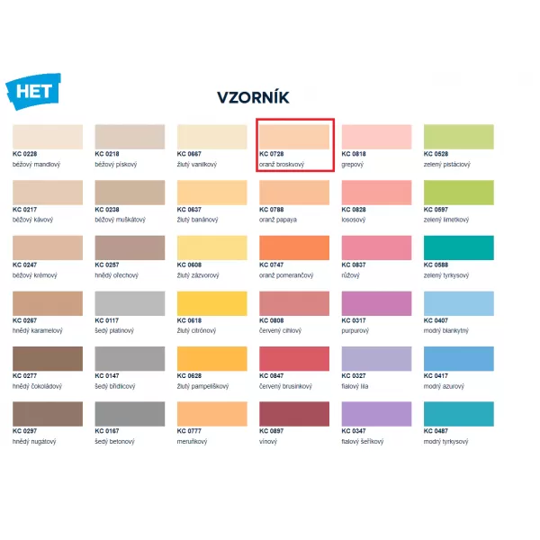 HET Klasik COLOR 0728 - oranž broskvový - 7kg+1kg