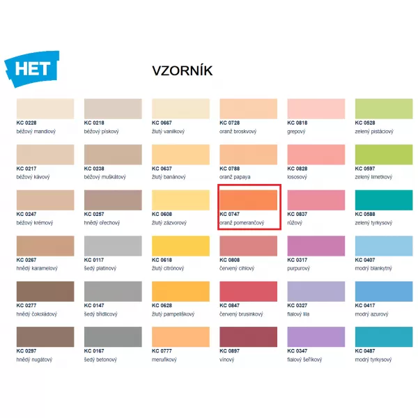 HET Klasik COLOR 0747 - oranž pastelový - 4kg