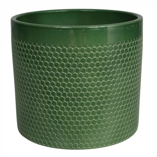 Obal keramický zelený lesk 15cm plástev