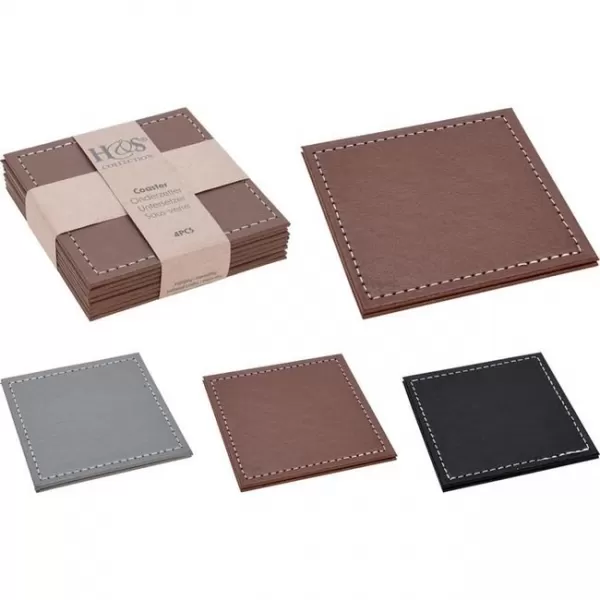 Podložka koženka 4 ks 10x10x cm 3ASS