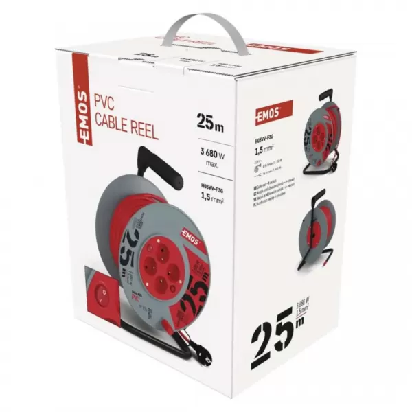 EMOS Buben 4Z 25M 1,5MM PVC VYPÍNAČ. P194253