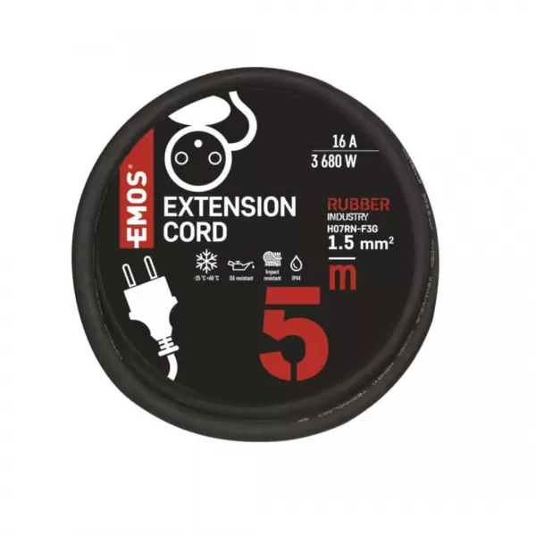 EMOS Prodlužka 1Z 5M 1,5mm guma P01705