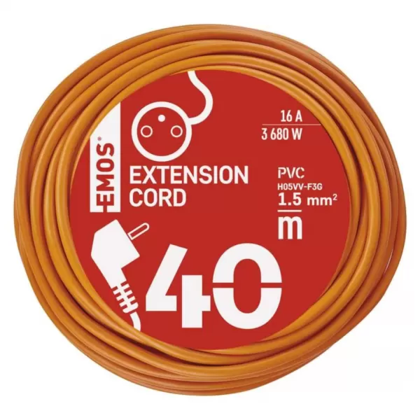 EMOS Spojka prodlužovací 40M ORANZ 3x1,5