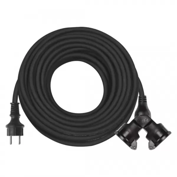 EMOS Prodlužka 2Z 20M 3X1,5M GUMA, IP44 P0603