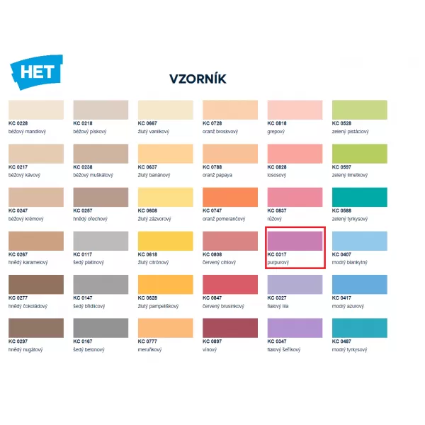 HET Klasik COLOR 0317 - purpurový - 7kg + 1kg