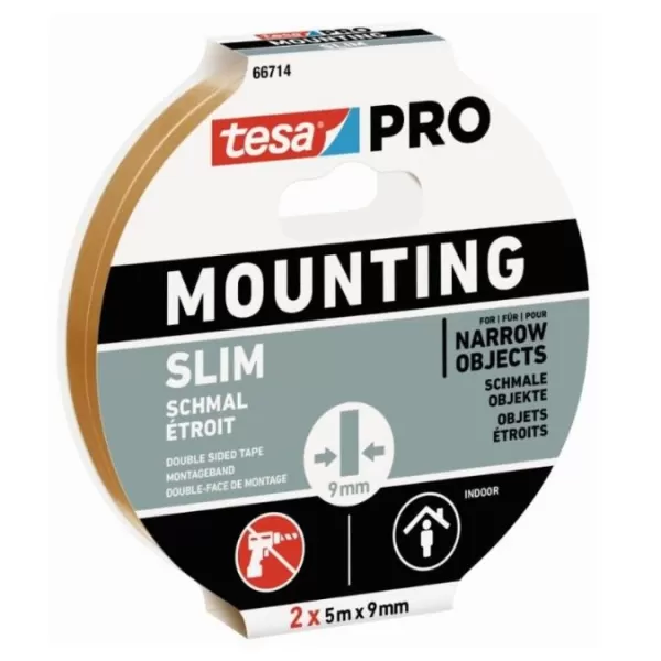Páska TESA montážní oboustranně lepící 66714, úzká 2x5mx9mm
