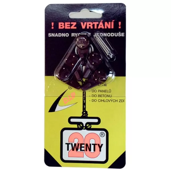 Háček TWENTY UNI.hněd.bal=5ks