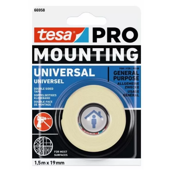 Páska TESA montážní oboustranně lepící 66958, univerzální 1,5mx19mm