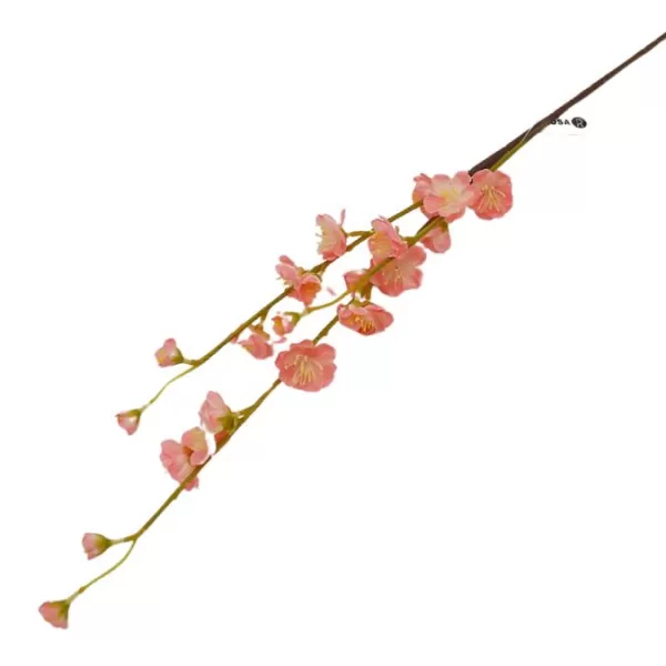 Dekorace - Větev broskev 70cm růžová