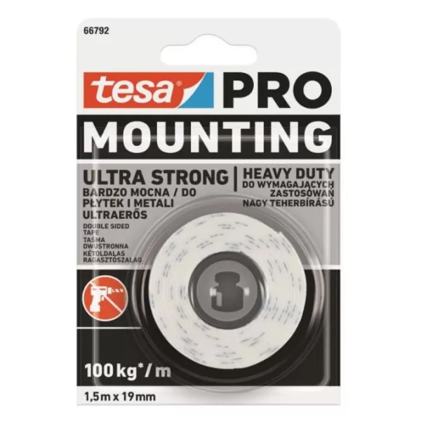 Páska TESA montážní oboustranně lepící pěnová 66792, ultra silná 1,5mx19mm