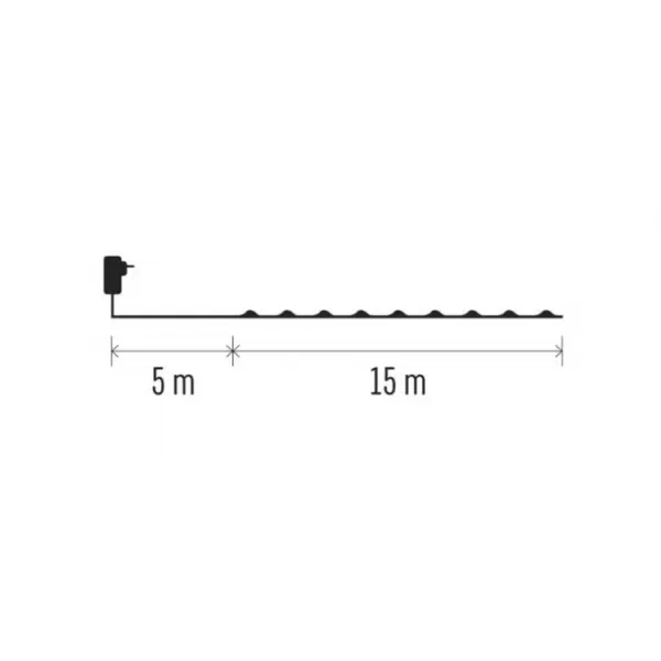 EMOS 150LED XMAS NANO IP44 15M G CW D3AW05