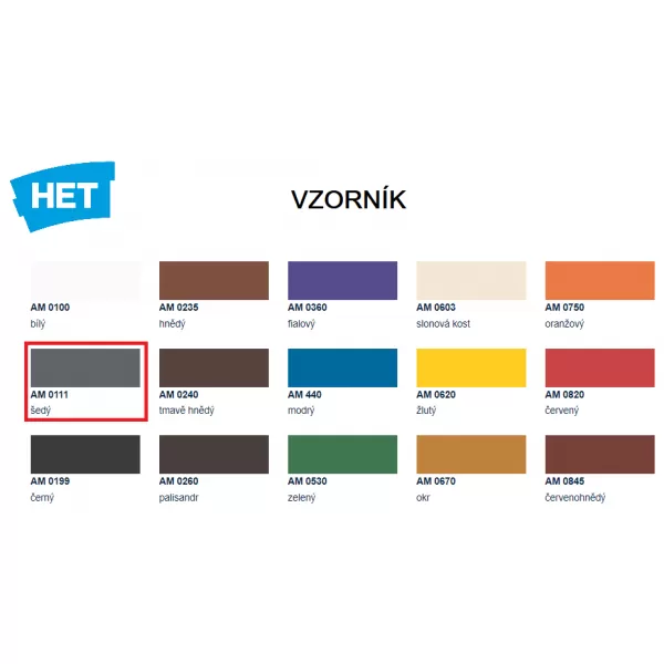 HET Akryl Mat - 0111 šedý - 0,7kg