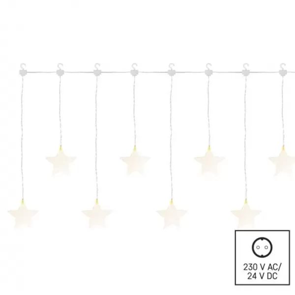 EMOS LED vánoční závěs – hvězdy, 45x84 cm, venkovní i vnitřní, teplá bílá (DCGW02)