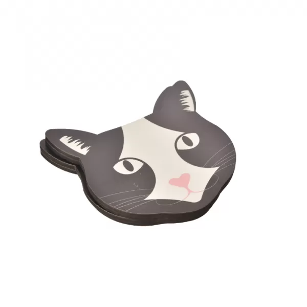 Podložka dřevo LOVELY CAT 4ks 10x10cm