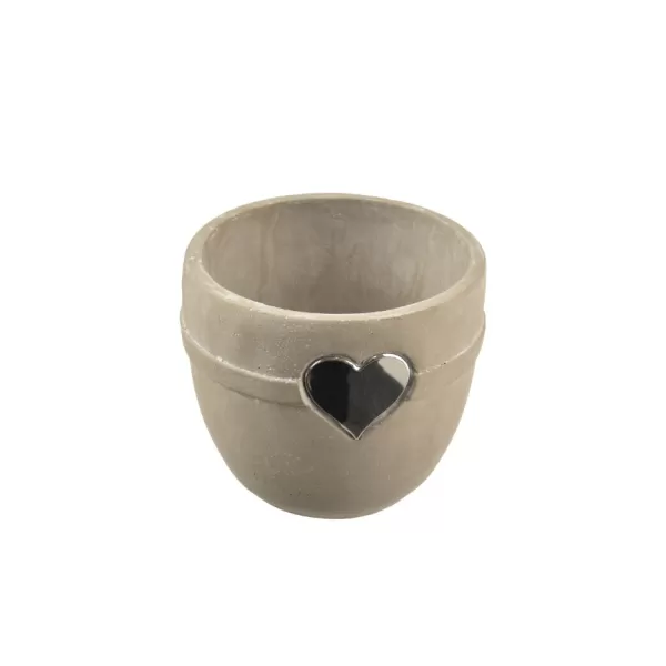 Květináč beton srdce šedý 15x15x13 cm