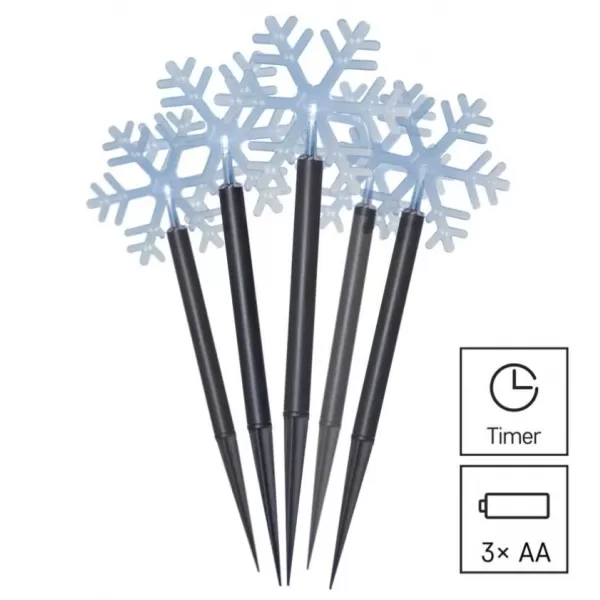 EMOS DCZC01 5LED GARDEN SNOWFLAKE 3AA CW-dekorace LED