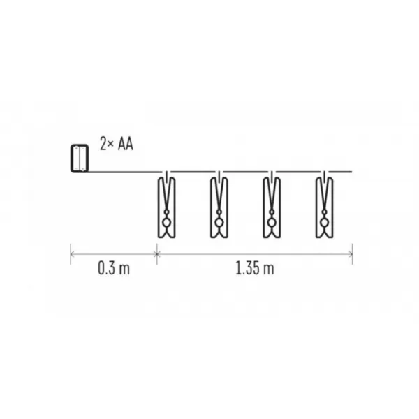 EMOS 10LED XMAS CLAMP 2AA WW /ZY2099/