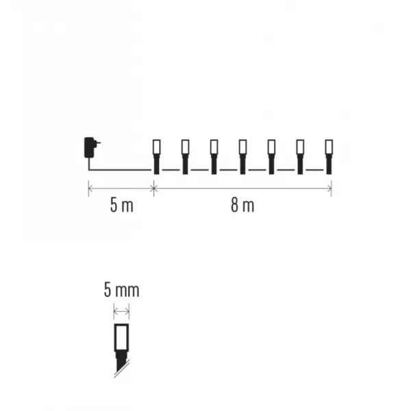 EMOS D4AN01 80LED XMAS CLS TIMER 8M WW/CW-osvětlení vánoční