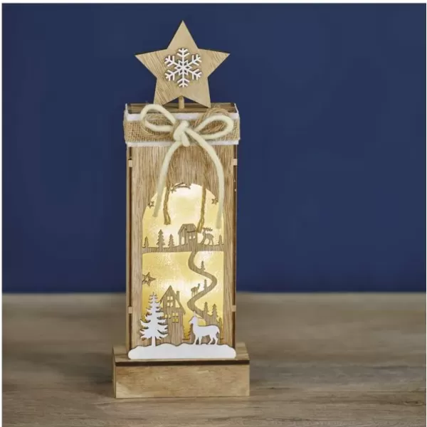 EMOS DCWW13 3LED XMAS WOOD STAR 2AA T WW-dekorace dřevěná hvězda