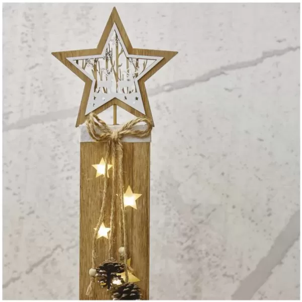 EMOS DCWW10 5LED XMAS WOOD STAR 2AA T WW-dekorace hvězda,jelen