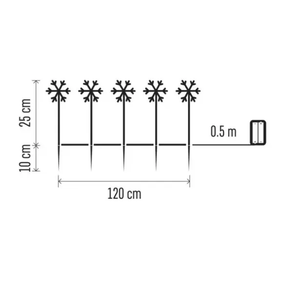 EMOS DCZC01 5LED GARDEN SNOWFLAKE 3AA CW-dekorace LED