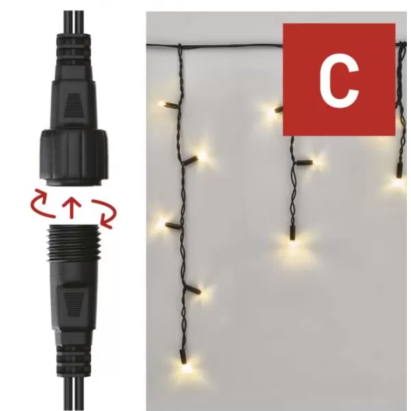 EMOS D2CW03 PROFI-CONN ICICLE 50LED 3M-BLACK-světýlka