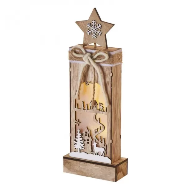 EMOS DCWW13 3LED XMAS WOOD STAR 2AA T WW-dekorace dřevěná hvězda