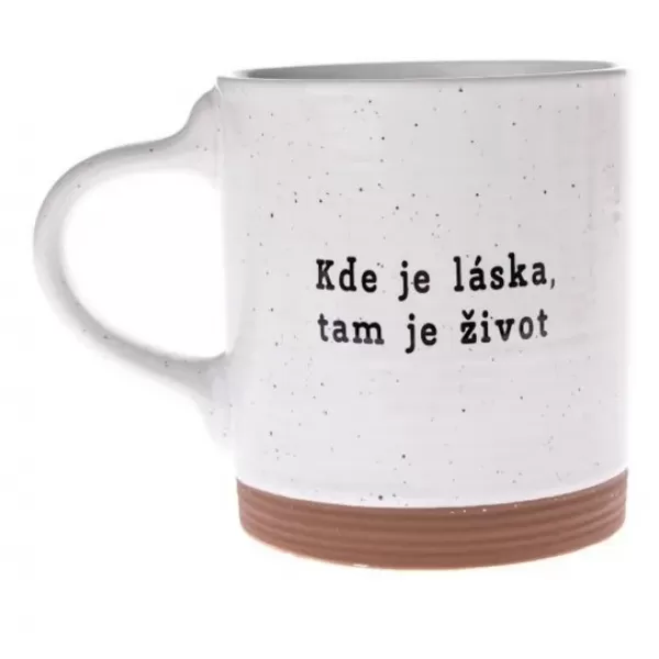 Hrnek ker. Kde je láska...bílý/hnědý 12x9x11 cm