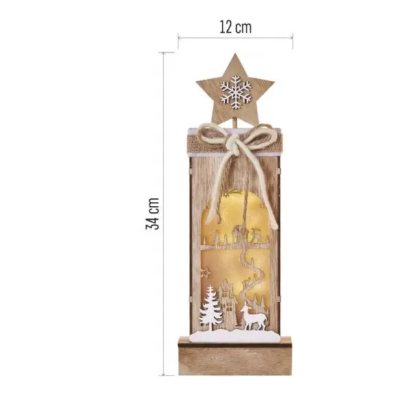 EMOS DCWW13 3LED XMAS WOOD STAR 2AA T WW-dekorace dřevěná hvězda