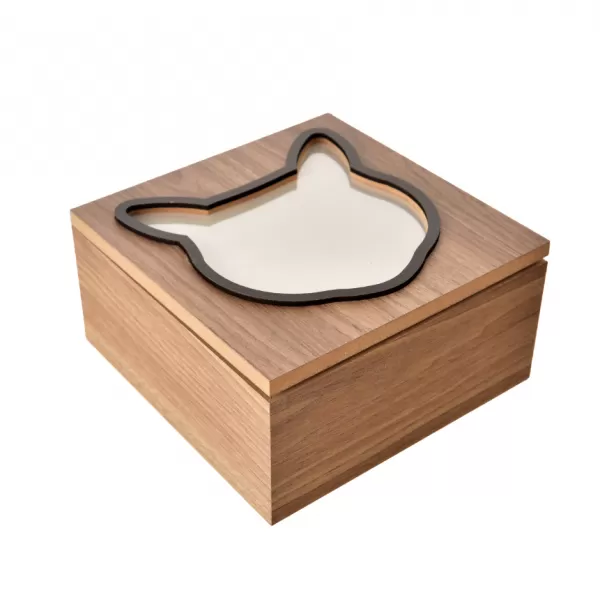 Box dřevo LOVELY CAT na fotku 17x17x8/13x13cm
