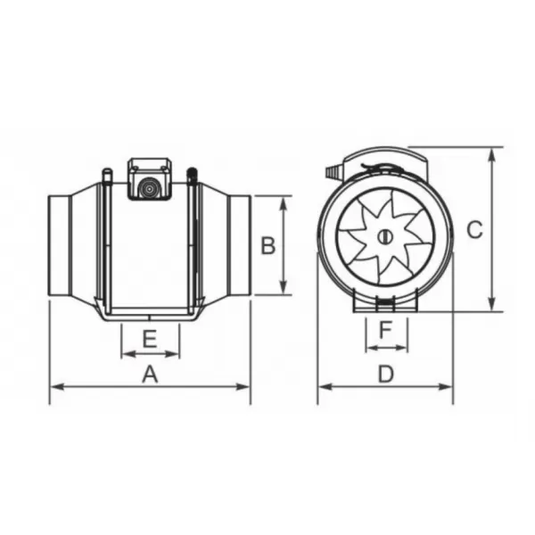 Ventilátor diagonální potrubí DVP HIDE 100 S HACO