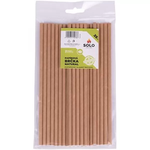 SOLO Brčka papírová natural 20 x0,6 cm/25k s