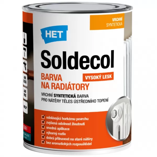 HET Soldecol barva na radiátory 0,6kg bílá