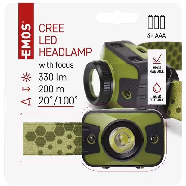 EMOS Čelovka CREE LED+ RED LED S
