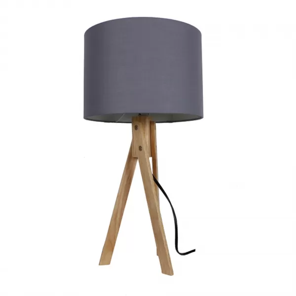 NIPEKO Stolní lampa 3-nožka dub, šedá