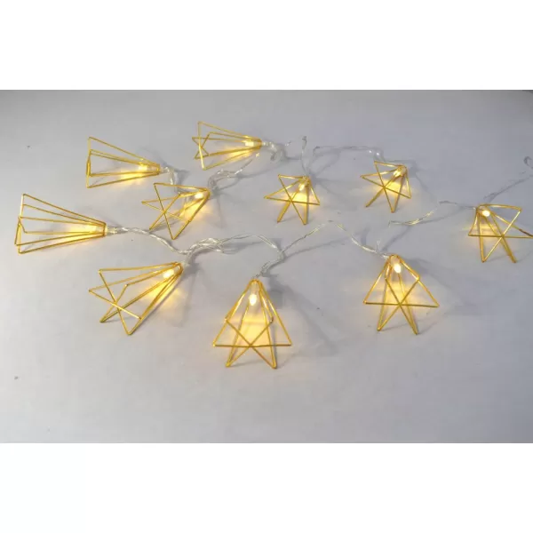 Dekorace - Světýlka trojuhelníky kov 10LED