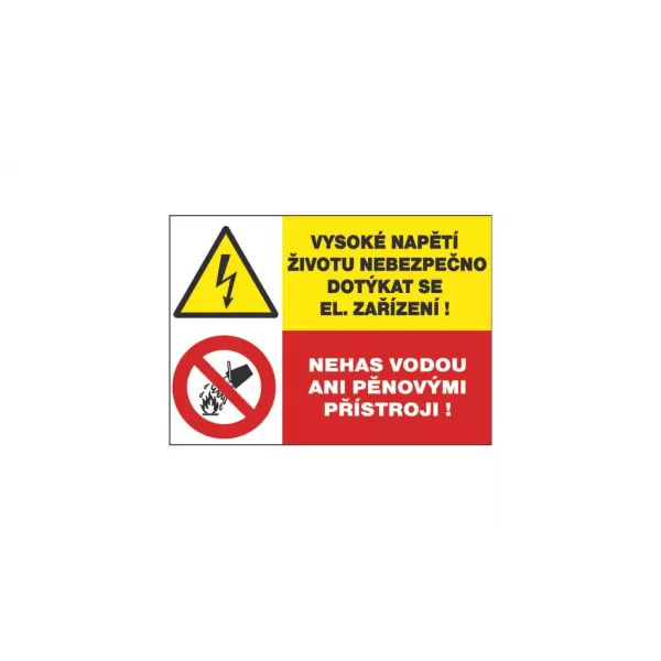 Tabulka bezpečnostní - Vysoké napětí 12660